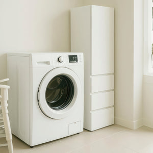 English Elm Elise Slim Modular Wood Closet Cabinet in White — Tall 108" Storage Unit with Drawers, Durable Melamine Finish B040P311966