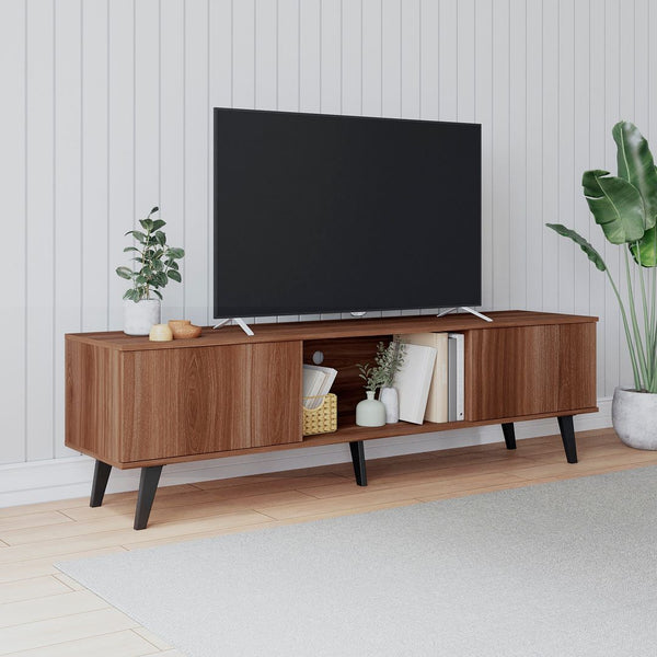 Manhattan Comfort Doyers Mid-Century Modern TV Stand Nut Brown 176AMC174