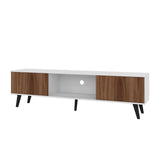 Manhattan Comfort Doyers Mid-Century Modern TV Stand White and Nut Brown 176AMC188