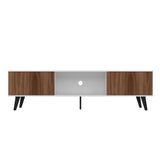 Manhattan Comfort Doyers Mid-Century Modern TV Stand White and Nut Brown 176AMC188