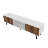 Manhattan Comfort Doyers Mid-Century Modern TV Stand White and Nut Brown 176AMC188