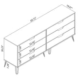 Manhattan Comfort Rockefeller Mid-Century Modern 2-Piece Wide and Tall Dresser White 176GMC1