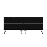 Manhattan Comfort Rockefeller Mid-Century Modern 2-Piece Wide and Tall Dresser Black 176GMC2