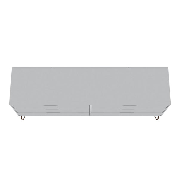 Manhattan Comfort Rockefeller Mid-Century Modern 2-Piece Wide and Tall Dresser Off White and Nature 176GMC3