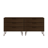 Manhattan Comfort Rockefeller Mid-Century Modern 2-Piece Wide and Tall Dresser Brown 176GMC5