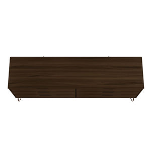 Manhattan Comfort Rockefeller Mid-Century Modern 2-Piece Wide and Tall Dresser Brown 176GMC5