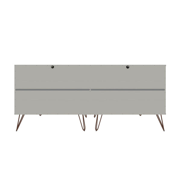 Manhattan Comfort Rockefeller Mid-Century Modern 2-Piece Wide and Tall Dresser Off White 176GMC8