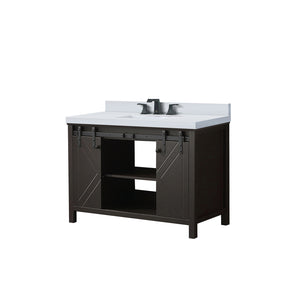 English Elm Brown Bath Vanity With Cultured Marble Countertop, Faucet Set & Ample Storage For Modern Style B2731P260122