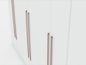 English Elm Gramercy 82" Wardrobe Organizer with Soft-Close Doors, Aluminum Rods, Shelves & Center Drawers White B365S00001