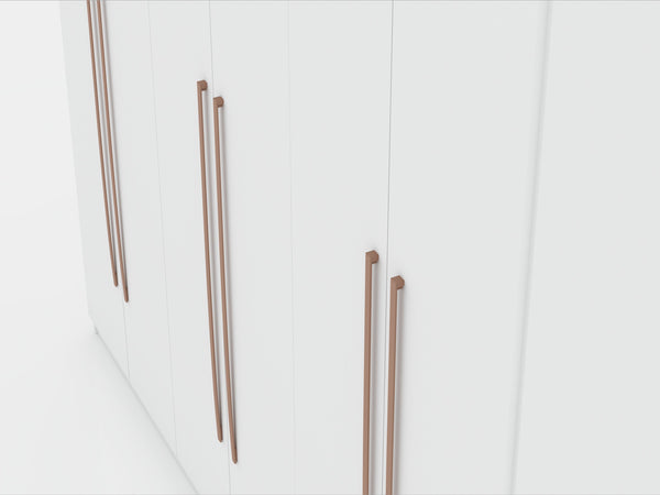 English Elm Gramercy 82" Wardrobe Organizer with Soft-Close Doors, Aluminum Rods, Shelves & Center Drawers White B365S00001