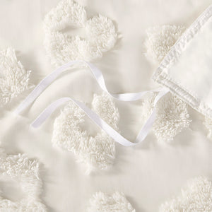 JLA Home Intelligent Design - Animal Chenille Duvet Cover Set with Plush Clipped Texture, Off-White Elegance, OEKO-TEX Certified Comfort 90 L x 88 W x 0.13H ID12-2422