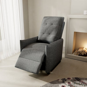 English Elm Chenille Upholstered Push Back Recliner with Metal Frame and Overstuffed Foam Lounger Grey W3568P431432