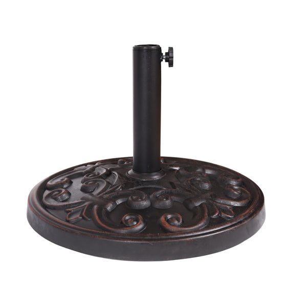 English Elm Christopher Knight Home® - GOBI Resin Umbrella Base Bronze Finish – Weather-Resistant Patio Poolside Holder, Fits 38–48mm Pole N775P256429B