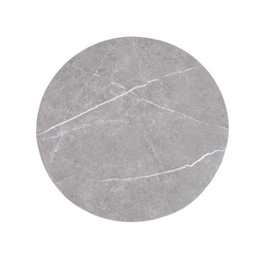 English Elm Round Keegan Mixed Material Coffee Table with Faux Marble Top & Lower Shelf, Modern 36" Dia Elegance B035P217812