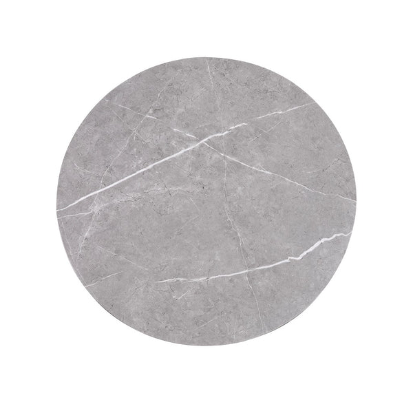 English Elm Round Keegan Mixed Material Coffee Table with Faux Marble Top & Lower Shelf, Modern 36" Dia Elegance B035P217812