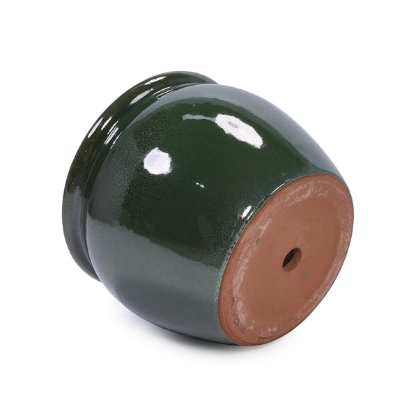 English Elm 3 Pieces Ceramic Flowerpot Set - Elegant Antique Blue-Green Planters For Home, Garden & Patio Decor W3273P321543