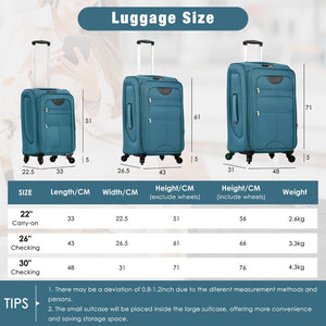 English Elm Softside Expandable Spinner Luggage Set with Tsa Lock Duffel Polyester Travel Green N732P201004F