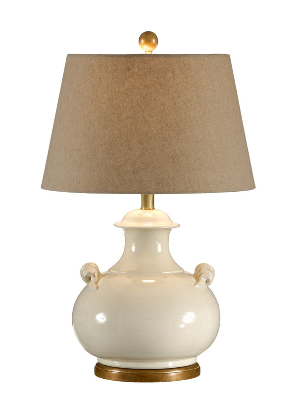 Wildwood Niccolo Florentine Ceramic Table Lamp In Ivory With Antique Gold Accents — Handcrafted 26" H Elegance 17707