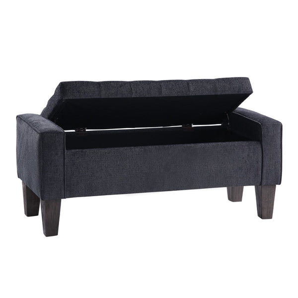 OSP Home Furnishings Baytown Storage Bench Charcoal