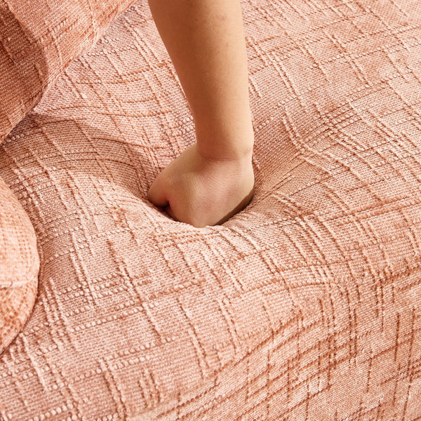 English Elm Pink Curved Two-Person Chenille Sofa with Armrests & 2 Pillows — Compact, Spring-Foam Support W3612P350755