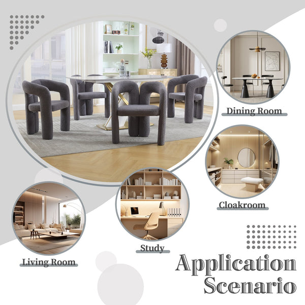 English Elm Contemporary Velvet Upholstered Barrel Accent Chair Set of 2 with Foam Seat, Steel Frame, Plush Upholstery Gray W395P224765