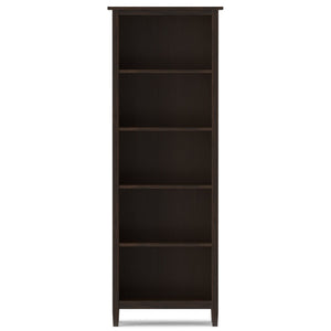 English Elm Warm Shaker 5 Shelf Bookcase Brown Pine - Handcrafted Tobacco Finish, Adjustable Shelves, 72" H Functional Style B136P238625