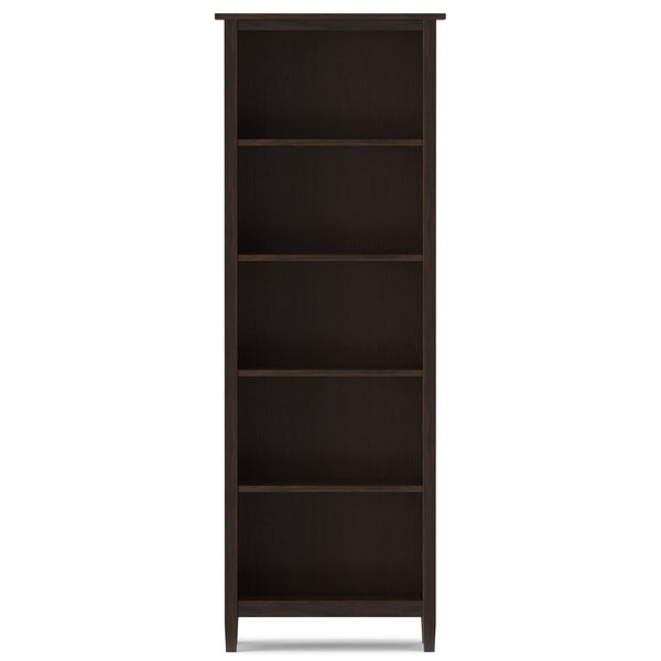 English Elm Warm Shaker 5 Shelf Bookcase Brown Pine - Handcrafted Tobacco Finish, Adjustable Shelves, 72" H Functional Style B136P238625