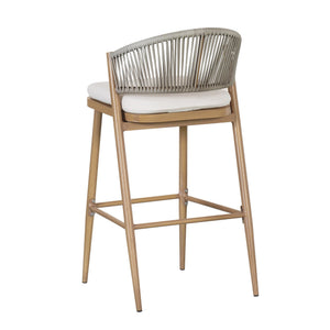 English Elm Christopher Knight Home® - Outdoor Scallop-Back Barstools Set Of 2 - 30.25" Seat Height, Maple Finish, Durable Aluminum Frame N772P245120W