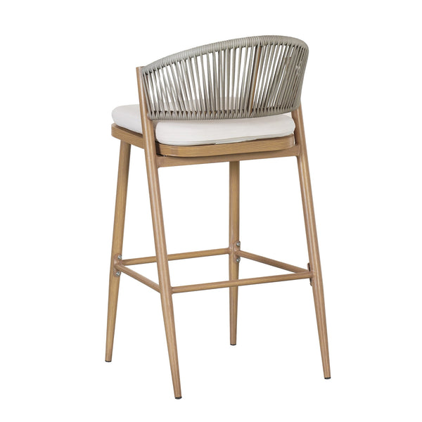 English Elm Christopher Knight Home® - Outdoor Scallop-Back Barstools Set Of 2 - 30.25" Seat Height, Maple Finish, Durable Aluminum Frame N772P245120W