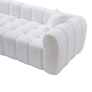 English Elm Marshmallow Cloud Sofa Oversized Boucle Four Seat Channel Tufted Living Room Couch White W5515P495925
