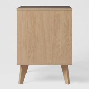 Hans Sleek Mid-Century Modern Nightstand with 1 Drawer and Open Cubby for Stylish Storage Solutions