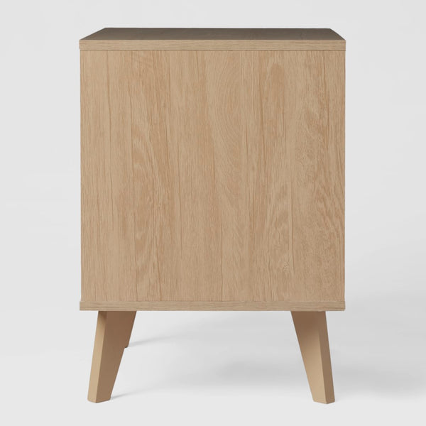 Hans Sleek Mid-Century Modern Nightstand with 1 Drawer and Open Cubby for Stylish Storage Solutions