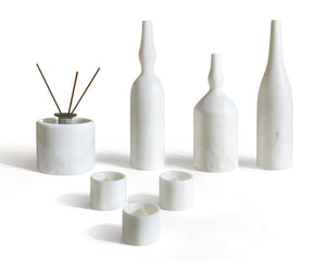 English Elm White Natural Marble Accessory Set - Luxury 7-Piece Collection For Stunning Living Room Décor W1696P262945-GIGA