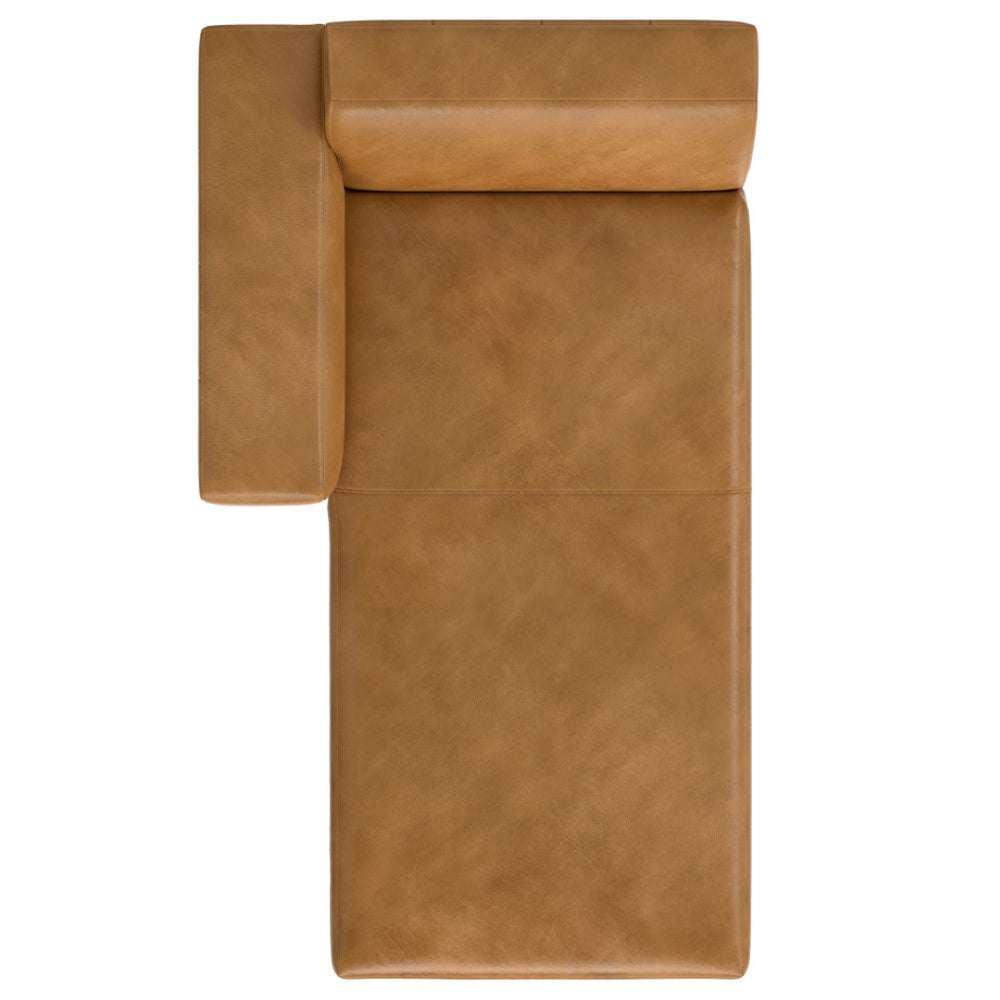 English Elm Rex Left Chaise Sofa Module - Modern Sienna Leather Design, Versatile Comfort For Stylish Living Spaces B136P199209-GIGA