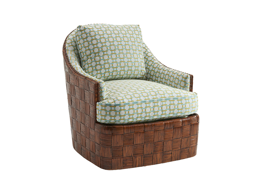 Lexington Tommy Bahama Home Nagano Swivel Chair - Elegant Pan-asian Design, Ultra Down Comfort, And Custom Upholstery For Relaxed Living  Wood 1779-11sw-41