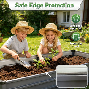 English Elm 6x3x1ft Galvanized Steel Raised Garden Bed Rust Proof Outdoor Planter for Vegetables W3213P464139