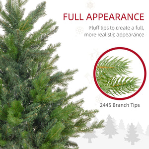 English Elm Homcom 7Ft Artificial Christmas Tree With 2445 Tips, Easy Setup, And Stable Metal Stand For Holidays W2225P229375