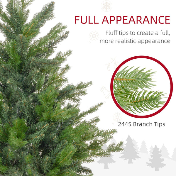English Elm Homcom 7Ft Artificial Christmas Tree With 2445 Tips, Easy Setup, And Stable Metal Stand For Holidays W2225P229375
