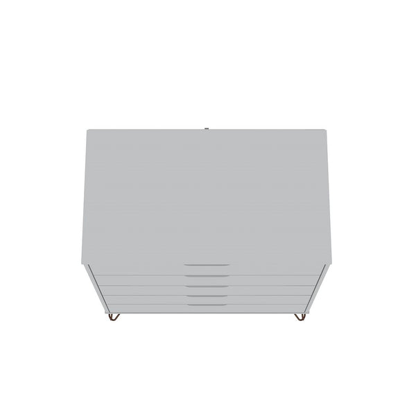 Manhattan Comfort Rockefeller Mid-Century Modern 3- Piece Bedroom Dresser Set White 177GMC1