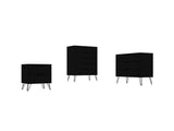 Manhattan Comfort Rockefeller Mid-Century Modern 3- Piece Bedroom Dresser Set Black 177GMC2