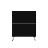 Manhattan Comfort Rockefeller Mid-Century Modern 3- Piece Bedroom Dresser Set Black 177GMC2