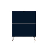 Manhattan Comfort Rockefeller Mid-Century Modern 3- Piece Bedroom Dresser Set Tatiana Midnight Blue 177GMC4