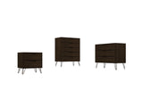 Manhattan Comfort Rockefeller Mid-Century Modern 3- Piece Bedroom Dresser Set Brown 177GMC5