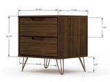 Manhattan Comfort Rockefeller Mid-Century Modern 3- Piece Bedroom Dresser Set Brown 177GMC5