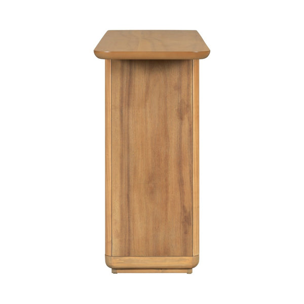 English Elm Mirod Acacia Veneer Console Table with U-base and Curved Edges for Entryway Natural N760P237958N