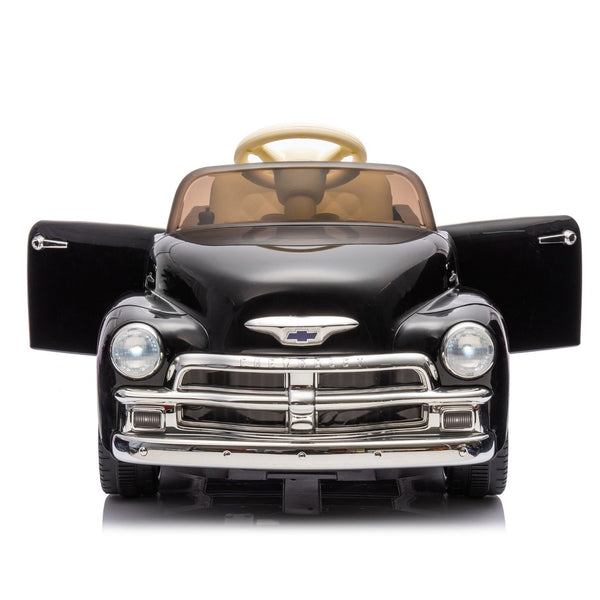 English Elm 12v Chevrolet 3100 Licensed Vintage Pickup Ride on Truck with Led Lights and Parent Remote Black W1578P214177