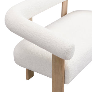 English Elm Christopher Knight Home® - Round boucle armrest loveseat with curved ergonomic design, compact cozy two-seater for small spaces and lofts Beige,Natural N771P370615M