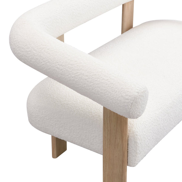 English Elm Christopher Knight Home® - Round boucle armrest loveseat with curved ergonomic design, compact cozy two-seater for small spaces and lofts Beige,Natural N771P370615M