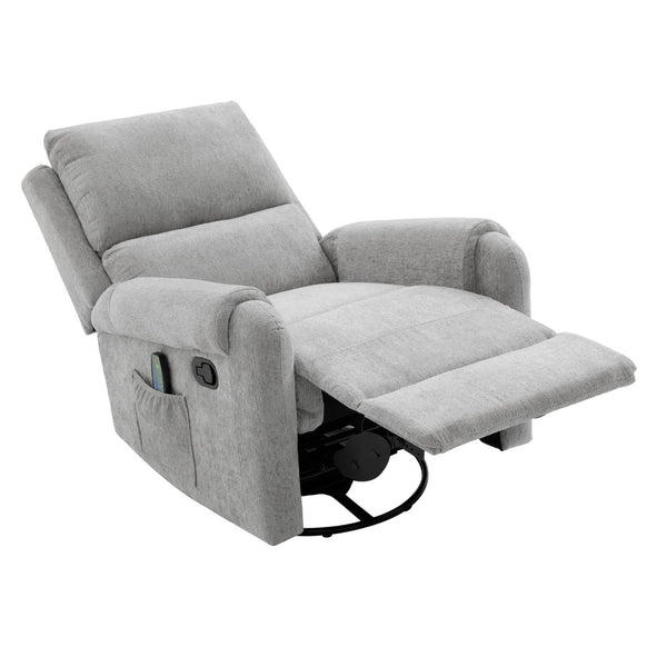 English Elm Manual Recliner Swivel Rocker Massage Chair Chenille Nursery and Living Room Seat Grey N763P347287E