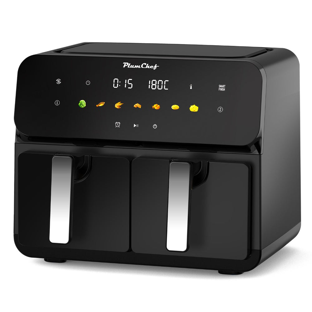English Elm 10qt Dual Basket Air Fryer with Synccook 1700w Digital Touchscreen Serves Six W1002P484142
